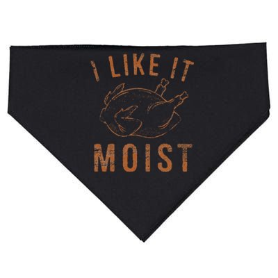 I Like It Moist Roasted Turkey Funny Thanksgiving Leg Day USA-Made Doggie Bandana