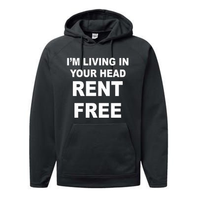 IM Living In Your Head Rent Free Performance Fleece Hoodie