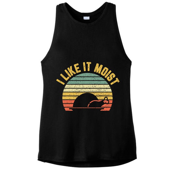 I Like It Moist Retro Funny Thanksgiving Ladies PosiCharge Tri-Blend Wicking Tank