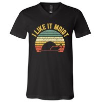 I Like It Moist Retro Funny Thanksgiving V-Neck T-Shirt