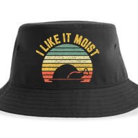 I Like It Moist Retro Funny Thanksgiving Sustainable Bucket Hat