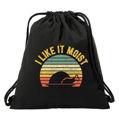 I Like It Moist Retro Funny Thanksgiving Drawstring Bag