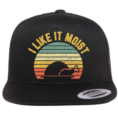 I Like It Moist Retro Funny Thanksgiving Flat Bill Trucker Hat