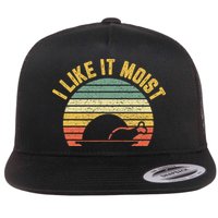I Like It Moist Retro Funny Thanksgiving Flat Bill Trucker Hat