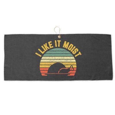 I Like It Moist Retro Funny Thanksgiving Large Microfiber Waffle Golf Towel