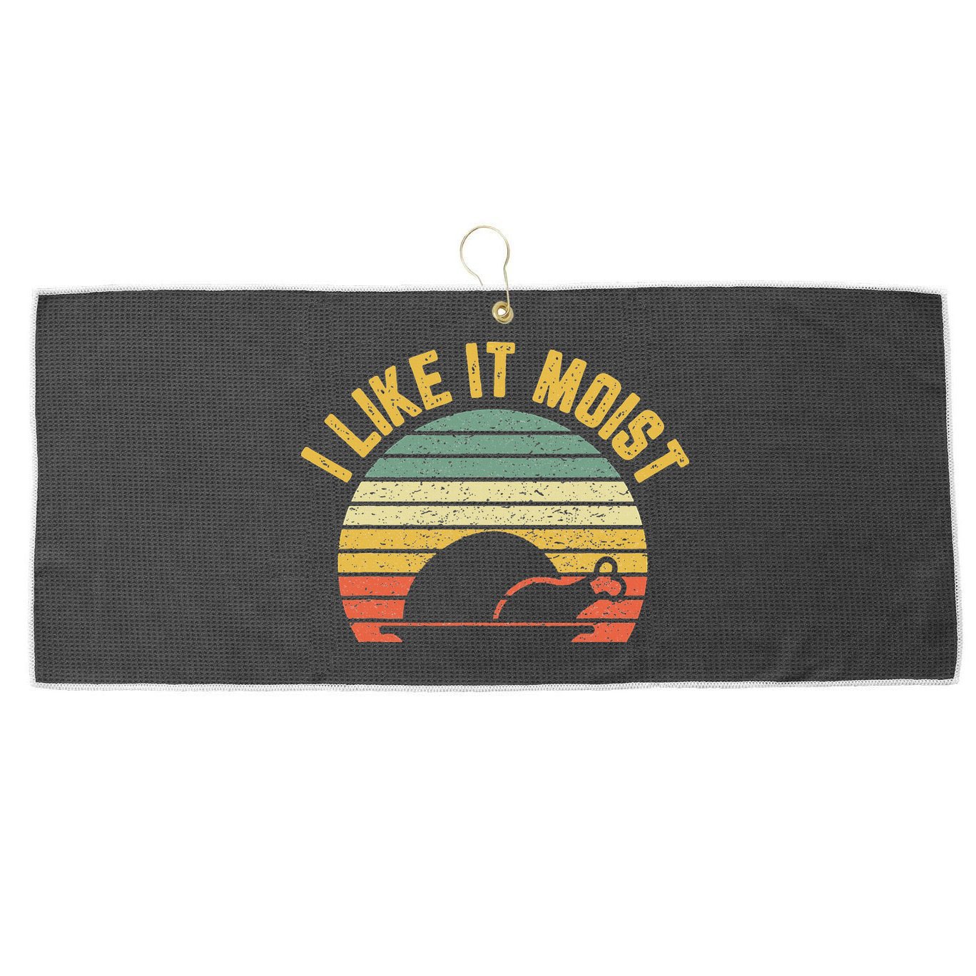 I Like It Moist Retro Funny Thanksgiving Large Microfiber Waffle Golf Towel