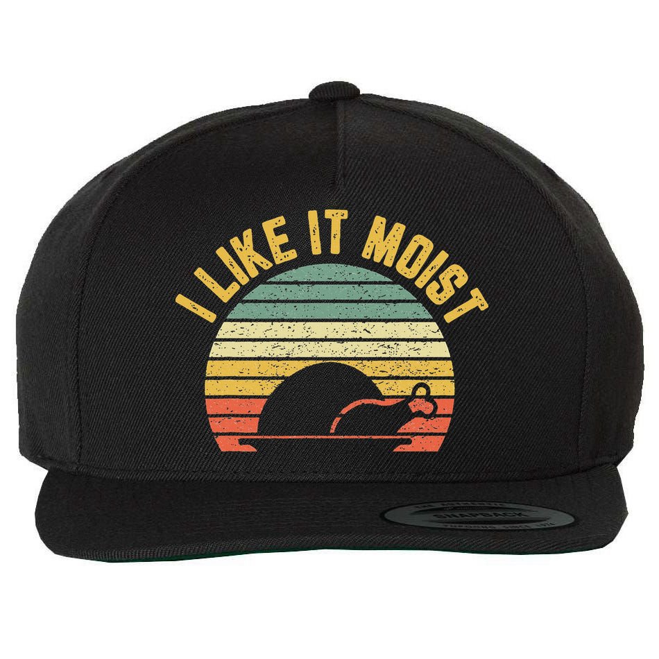 I Like It Moist Retro Funny Thanksgiving Wool Snapback Cap