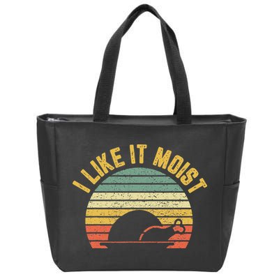 I Like It Moist Retro Funny Thanksgiving Zip Tote Bag