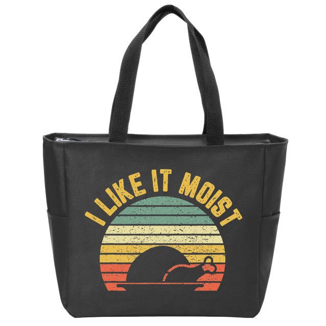 I Like It Moist Retro Funny Thanksgiving Zip Tote Bag