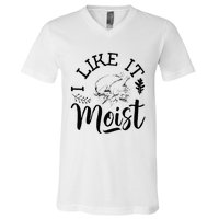 I Like It Moist Funny Thanksgiving Turkey Leg Day V-Neck T-Shirt