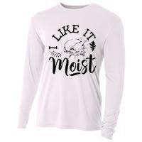 I Like It Moist Funny Thanksgiving Turkey Leg Day Cooling Performance Long Sleeve Crew