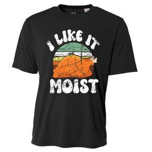 I Like It Moist, Funny Thanksgiving Costume Turkey Leg Day Cooling Performance Crew T-Shirt