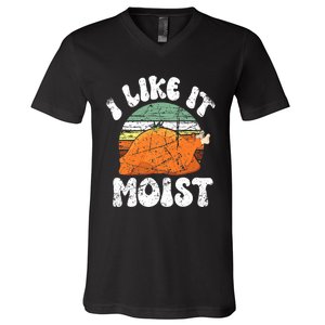 I Like It Moist, Funny Thanksgiving Costume Turkey Leg Day V-Neck T-Shirt