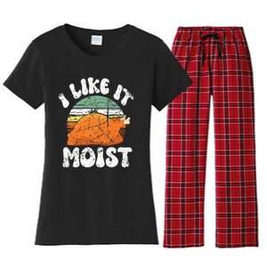 I Like It Moist, Funny Thanksgiving Costume Turkey Leg Day Women's Flannel Pajama Set