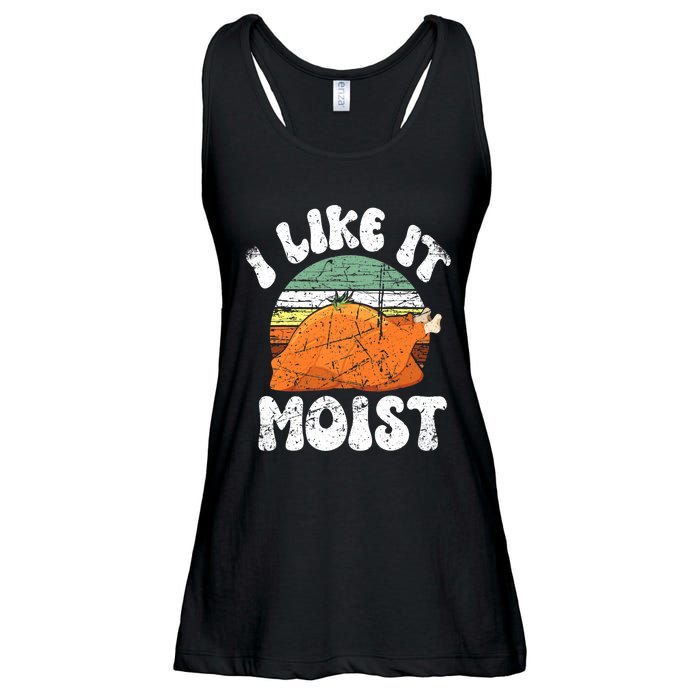 I Like It Moist, Funny Thanksgiving Costume Turkey Leg Day Ladies Essential Flowy Tank