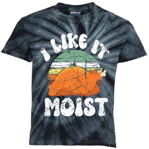 I Like It Moist, Funny Thanksgiving Costume Turkey Leg Day Kids Tie-Dye T-Shirt