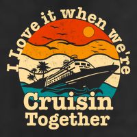 I Love It When We're Cruisin Together Cruising Lover Cruiser Funny Gift 7 Panel Mesh Trucker Snapback Hat