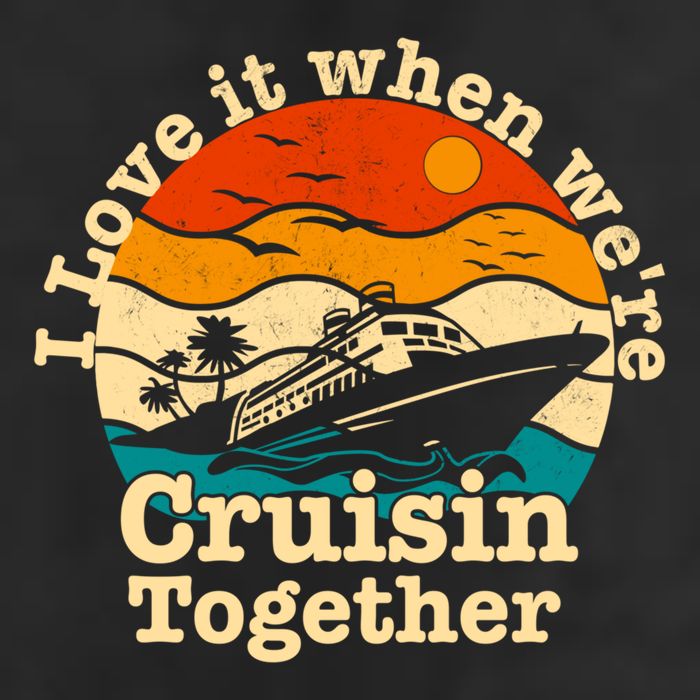 I Love It When We're Cruisin Together Cruising Lover Cruiser Funny Gift 7 Panel Mesh Trucker Snapback Hat