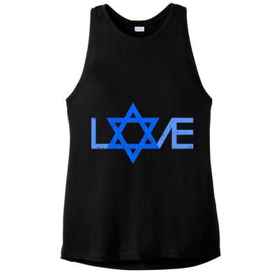 I Love Israel Jewish Star Of David Gift For Jew Friend Ladies PosiCharge Tri-Blend Wicking Tank