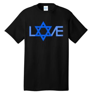 I Love Israel Jewish Star Of David Gift For Jew Friend Tall T-Shirt