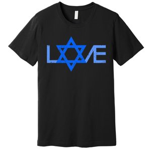 I Love Israel Jewish Star Of David Gift For Jew Friend Premium T-Shirt