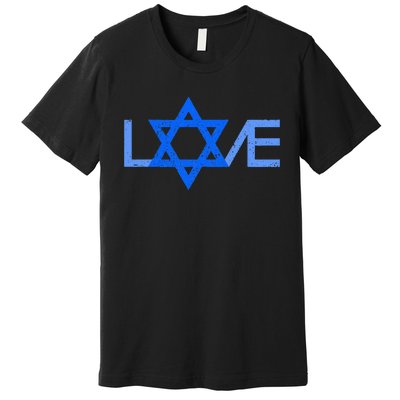 I Love Israel Jewish Star Of David Gift For Jew Friend Premium T-Shirt