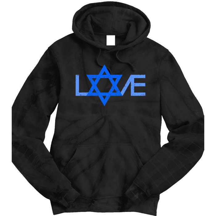 I Love Israel Jewish Star Of David Gift For Jew Friend Tie Dye Hoodie