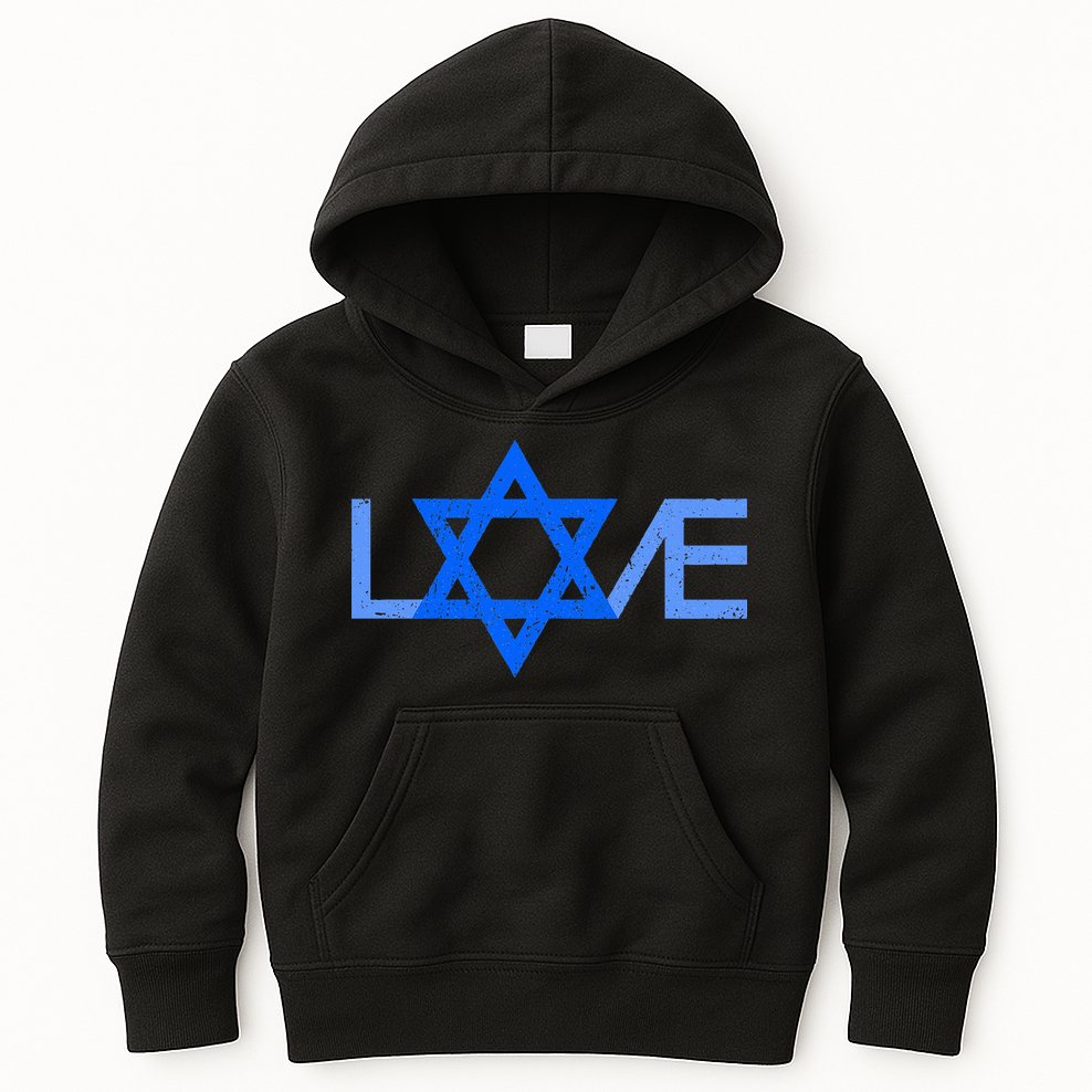 I Love Israel Jewish Star Of David Gift For Jew Friend Kids Hoodie