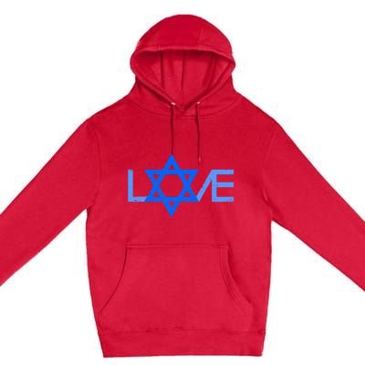 I Love Israel Jewish Star Of David Gift For Jew Friend Premium Pullover Hoodie