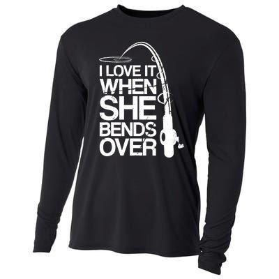 I Love It When She Bends Over Funny Fishing Cooling Performance Long Sleeve Crew