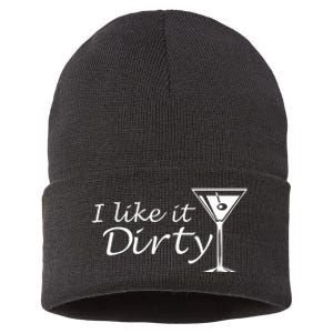 I Like It Dirty Martini Funny Love Gift Sustainable Knit Beanie