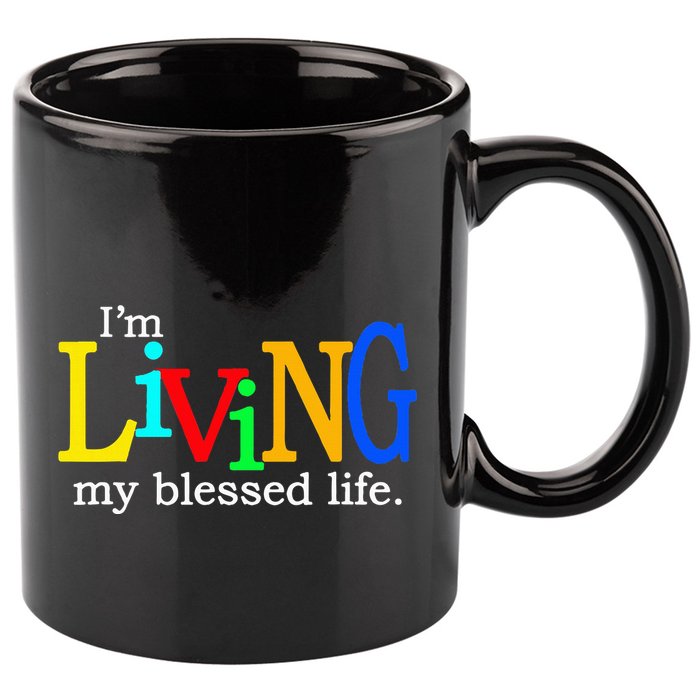 IM Living In My Blessed Life 11oz C Handle Ceramic Mug