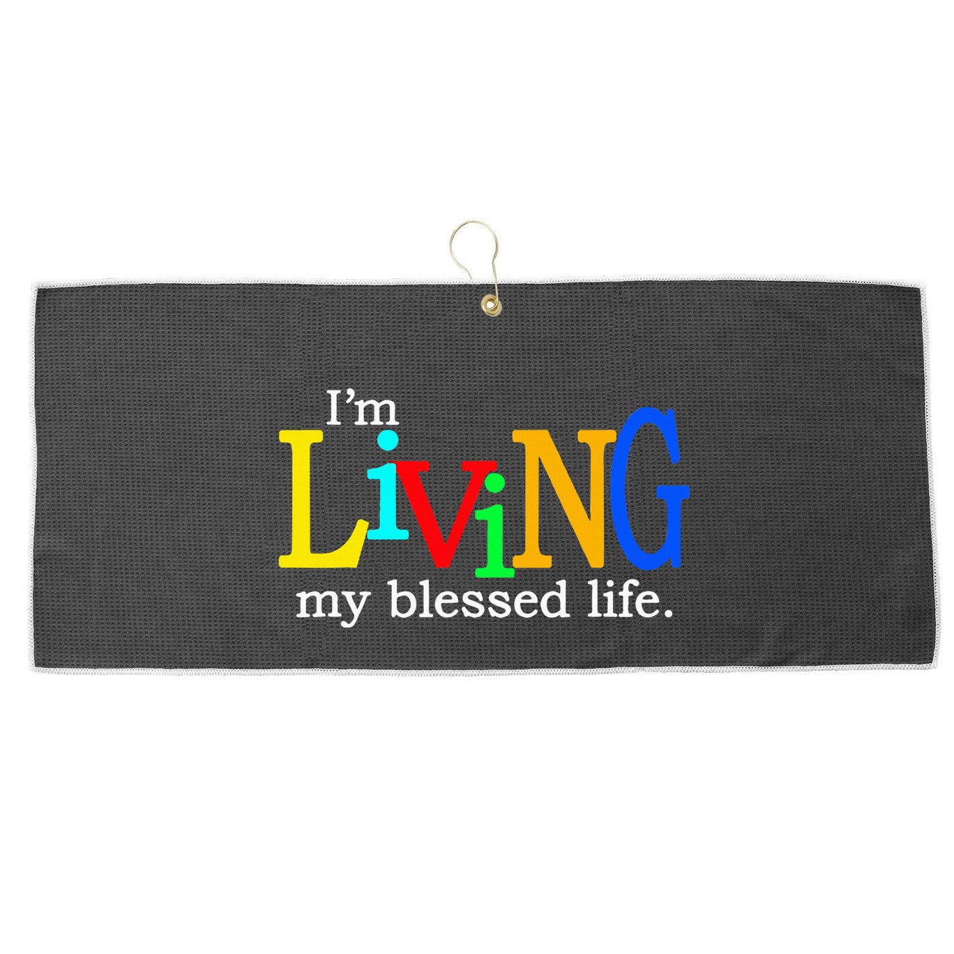 IM Living In My Blessed Life Large Microfiber Waffle Golf Towel