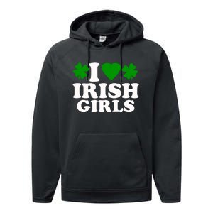 I Love Irish Patrick's Day Performance Fleece Hoodie