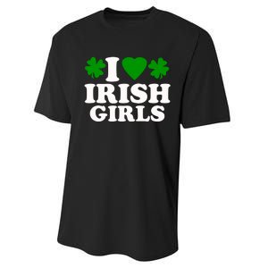 I Love Irish Patrick's Day Performance Sprint T-Shirt