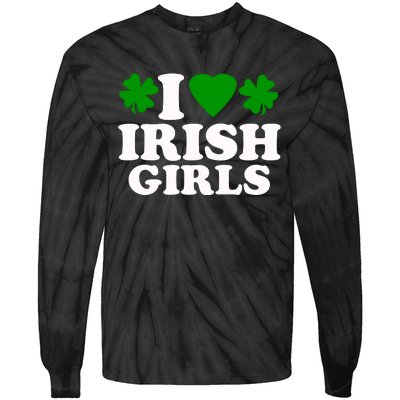 I Love Irish Patrick's Day Tie-Dye Long Sleeve Shirt