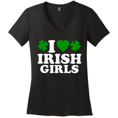 I Love Irish Patrick's Day Women's V-Neck T-Shirt