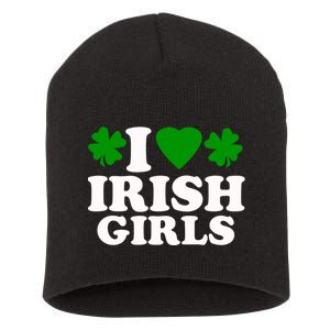 I Love Irish Patrick's Day Short Acrylic Beanie