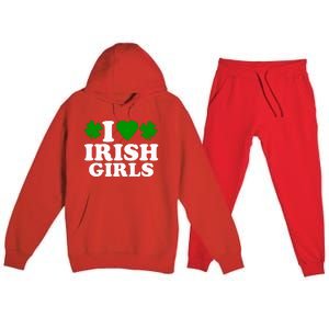 I Love Irish Patrick's Day Premium Hooded Sweatsuit Set