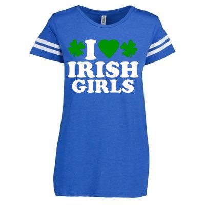 I Love Irish Patrick's Day Enza Ladies Jersey Football T-Shirt