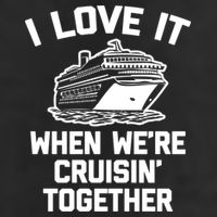 I Love It When We're Cruisin' Together Funny Family Cruise Gift 7 Panel Mesh Trucker Snapback Hat