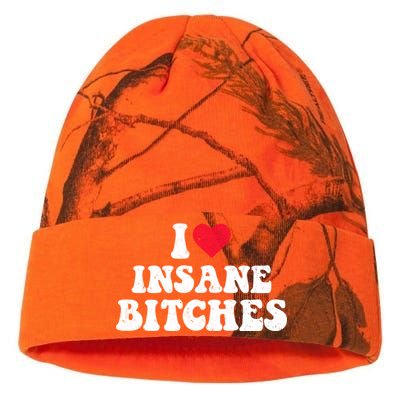 I Love Insane Bitches Funny Sarcastic Kati Licensed 12" Camo Beanie