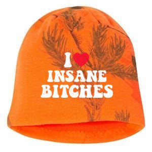 I Love Insane Bitches Funny Sarcastic Kati - Camo Knit Beanie