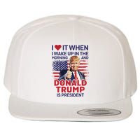 I Love It When I Wake Up And Trump Is President Funny Trump Wool Snapback Cap