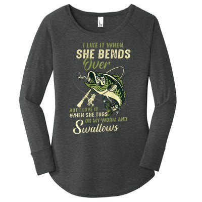 I Like It When She Bends Over But I Love It Women's Perfect Tri Tunic Long Sleeve Shirt