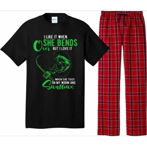 I Like It When She Bends Over Funny Fishing Humor Pajama Set