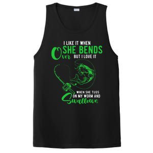 I Like It When She Bends Over Funny Fishing Humor PosiCharge Competitor Tank