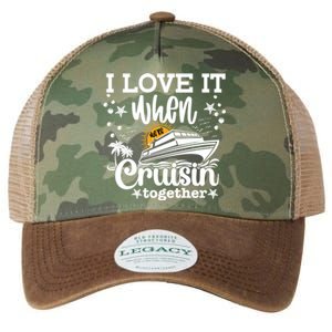 I Love It When Were Cruisin Together Cruising Ocean Life Gift Legacy Tie Dye Trucker Hat