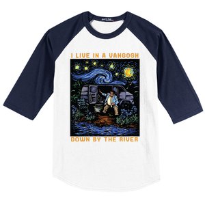 I Live In A Vangogh Downby The River Baseball Sleeve Shirt