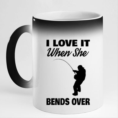 I Love It When She Bends Over Novelty Fishing 11oz Black Color Changing Mug